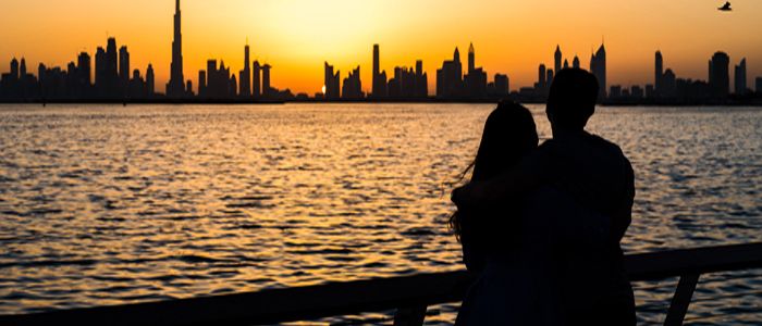 Top Romantic Destinations In the world - Sunset in Dubai.