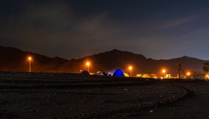 Al Aqah Beach, camping in the UAE