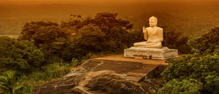 Buddha Statue Temple Sri Lanka Hill