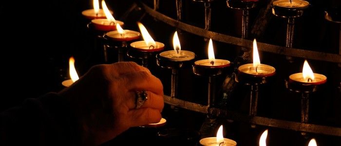 Candle lighting at church