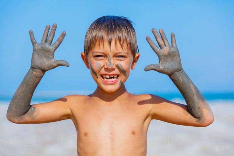 Mud bath in the Dead Sea