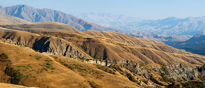 Selim Pass old silk road with Armenian countryside views