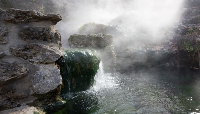 Splash in the hot spring of Madhab Springs Park