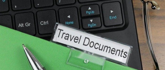 Take along travel documents
