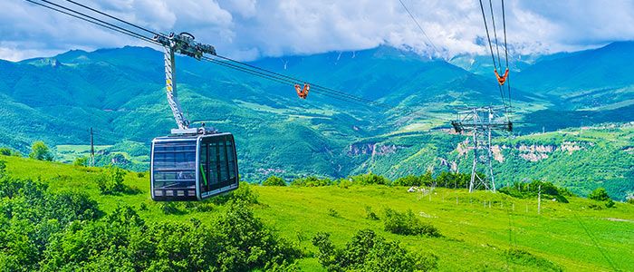 Taking a world-record-setting cable car ride at Tatev in Halidzor