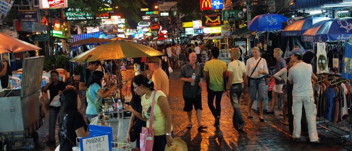 bangkok streets in the night