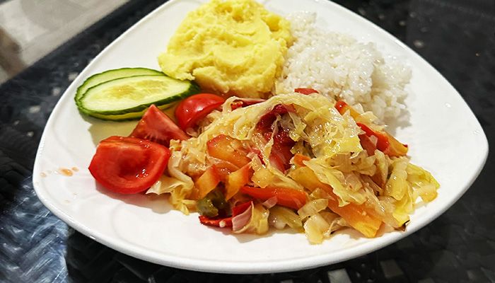 A Simple Yet Scrumptious Meal Prepared By The Talented Chef At The Sati Village Guesthouse!