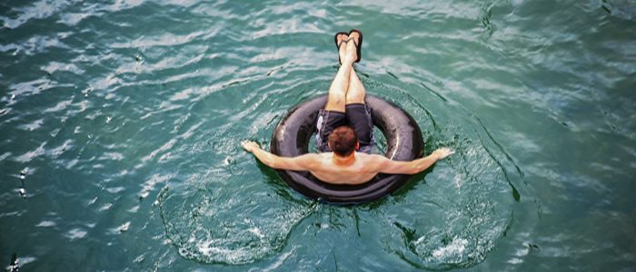river tubing in forest